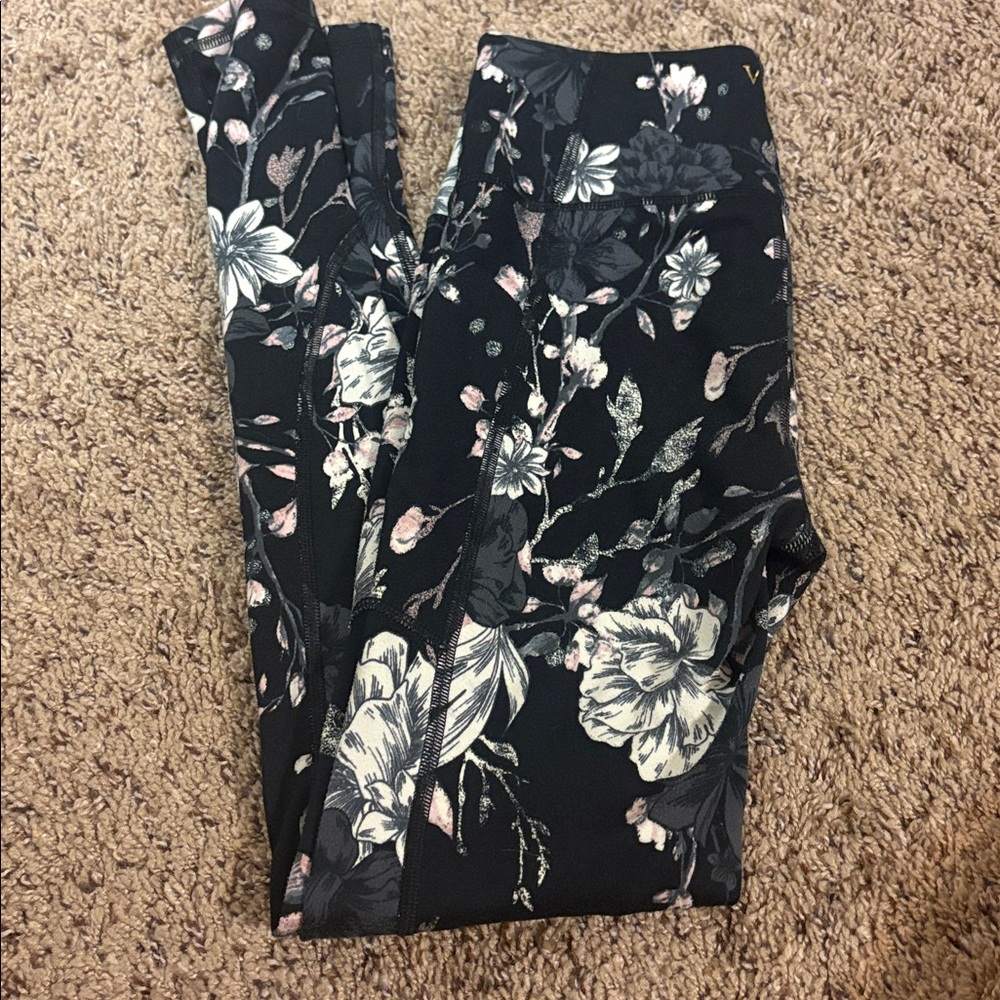 Victoria's Secret Black Floral Leggings